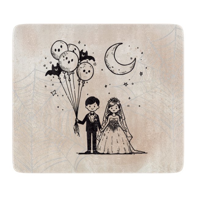 Spooky Little Couple Cutting Board (Front)