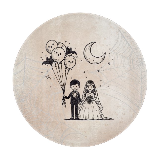 Spooky Little Couple Cutting Board (Front)