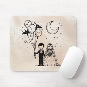 Spooky Little Couple Mouse Pad
