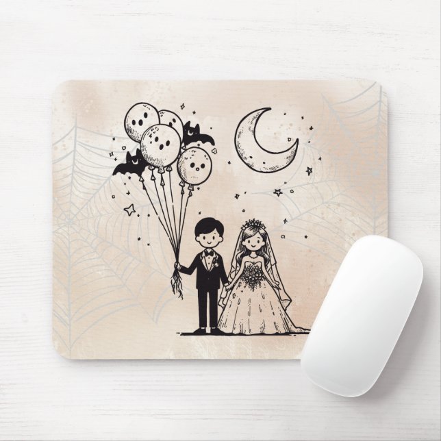 Spooky Little Couple Mouse Pad (With Mouse)