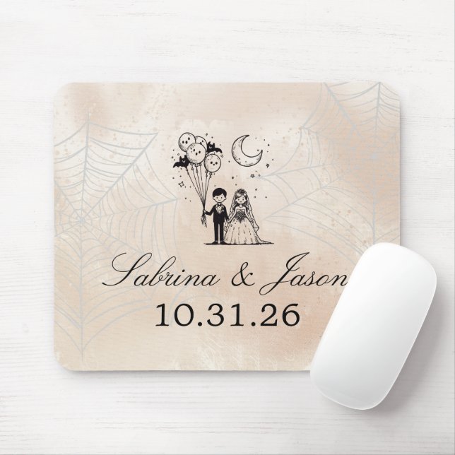 Spooky Little Couple Mouse Pad (With Mouse)