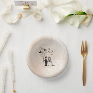 Spooky Little Couple Paper Plate