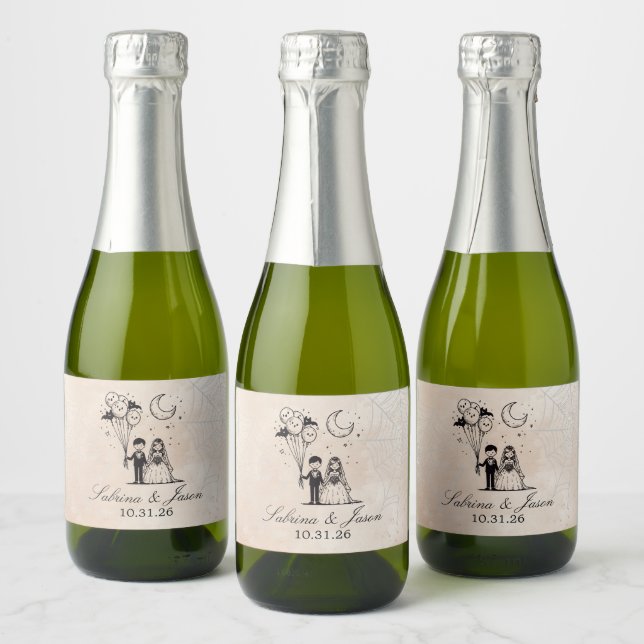Spooky Little Couple Sparkling Wine Label (Bottles)