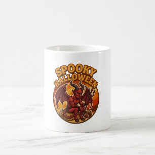 Spooky Little Devil Halloween Retro Design Coffee Mug