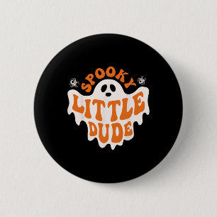 Spooky Little Dude Ghost Boo Halloween Toddler Boy 6 Cm Round Badge
