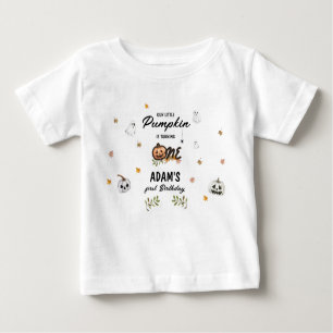 Spooky Little Pumpkin First Birthday Baby T-Shirt
