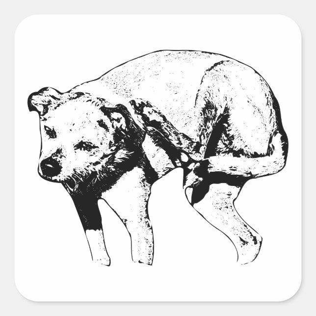 Spooky Little Scratcher Square Sticker (Front)