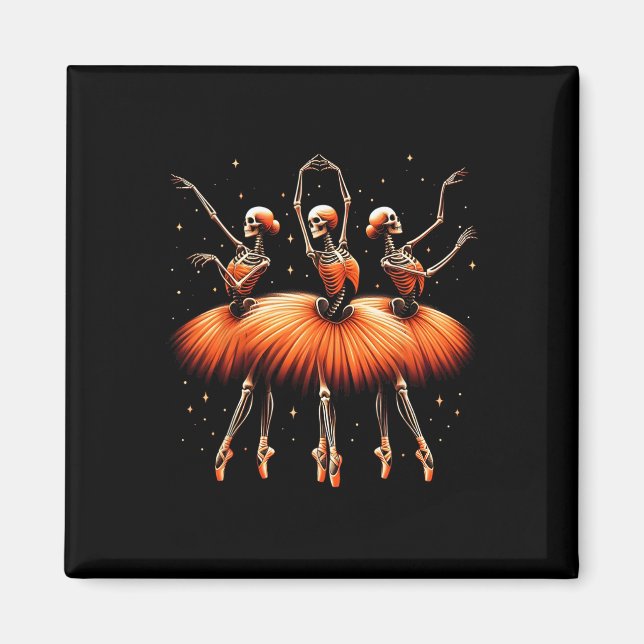 Spooky Llerina Skeleton Dance Funny Halloween Llet Magnet (Front)