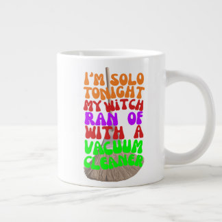 Spooky Love Lost: Witches Ride Vacuums Halloween Large Coffee Mug