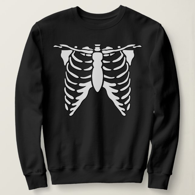 Spooky Lungs Xray Bones Graphic Horror Sweatshirt (Design Front)