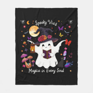 Spooky Magic & Whimsical Night Design Fleece Blanket