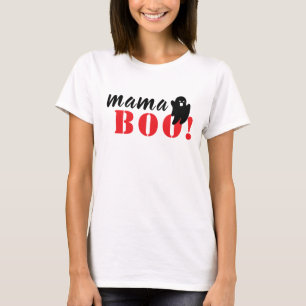 Spooky Mama Boo Black Halloween Family T-Shirt