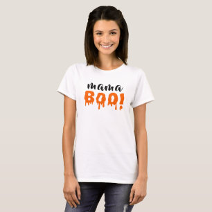 Spooky mama Boo Orange Halloween Family T-Shirt