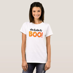 Spooky mama Boo Orange Halloween Family T-Shirt