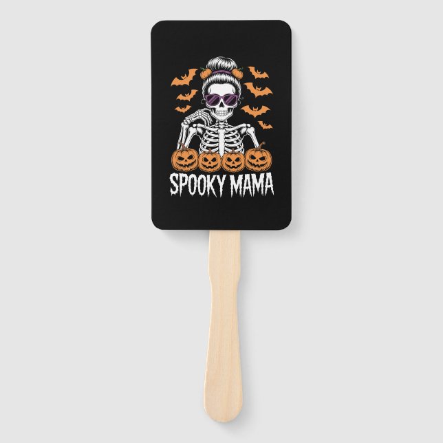 Spooky Mama Cool Halloween Skeleton Hand Fan (Front)
