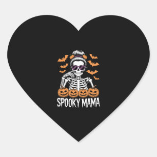Spooky Mama Cool Halloween Skeleton Heart Sticker