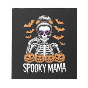 Spooky Mama Cool Halloween Skeleton Notepad