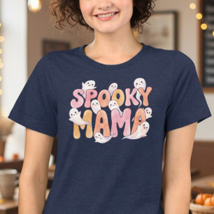 Spooky Mama Cute Ghost Halloween Tri-Blend Shirt
