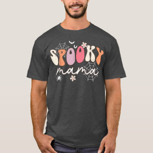 Spooky Mama Cute Groovy Hippie Spooky Halloween Mo T-Shirt