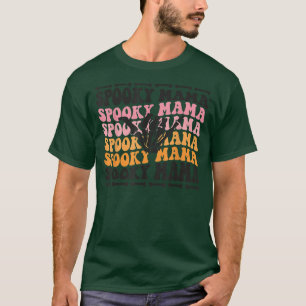 Spooky Mama Cute Retro Halloween Skeleton Party  T-Shirt