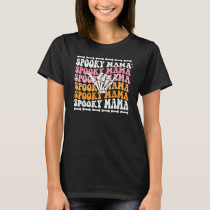 Spooky Mama Cute Retro Halloween Skeleton Party T-Shirt