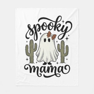Spooky Mama Ghost Cactus Vintage Halloween Shirt_1 Fleece Blanket