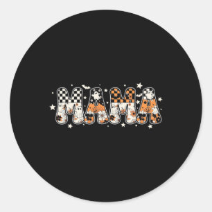 Spooky Mama Halloween Cute Ghosts And Pumpkins Classic Round Sticker