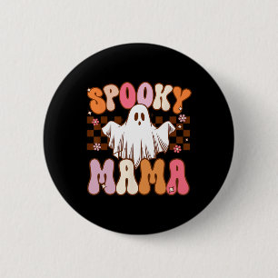 Spooky Mama Halloween Mum Ghost Costume Retro Groo 6 Cm Round Badge