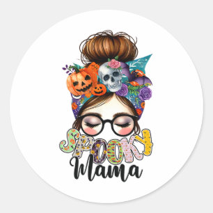 Spooky Mama Halloween Mum Party Costume Classic Round Sticker
