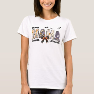 Spooky Mama Loves Her Little Boos Halloween Mum T-Shirt