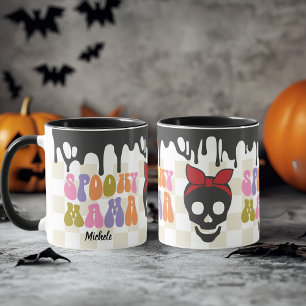 Spooky MAMA Skull with red bandanna personalised Mug