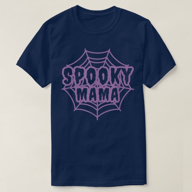 Spooky Mama Spider Web Halloween Costume Funny Wom T-Shirt (Design Front)