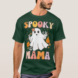 Spooky mama Spooky cute ghost Retro Let's Go Ghoul T-Shirt