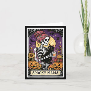 Spooky Mama Tarot Card For Halloween Skull Coffee