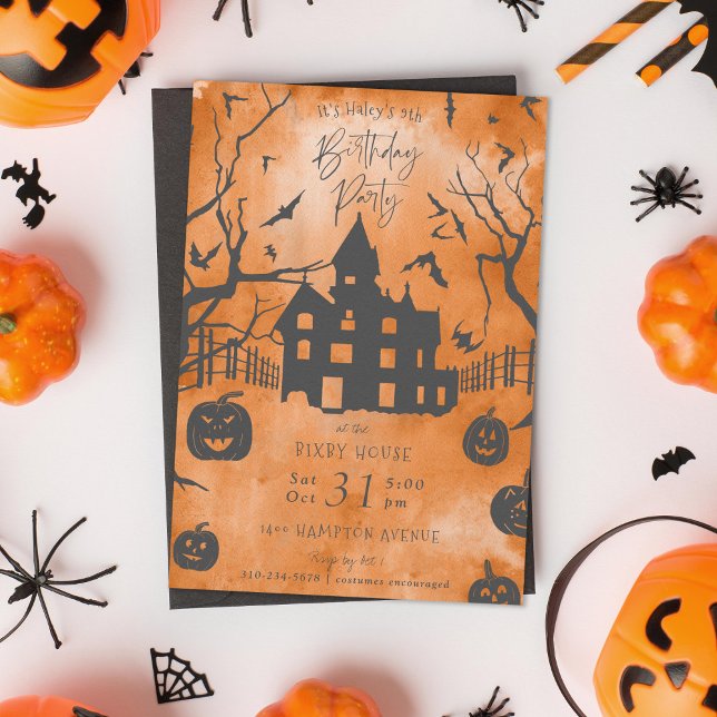 Spooky Mansion Halloween Birthday Party Invitation (Creator Uploaded)