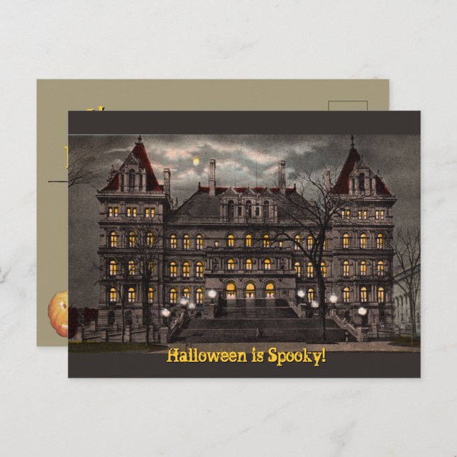 Spooky Mansion Halloween Postcard (Front/Back)