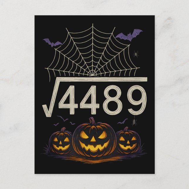 Spooky Math Halloween √4489 Design Holiday Postcard (Front)