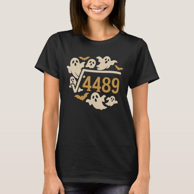 Spooky Math Halloween √4489 Design T-Shirt (Front)