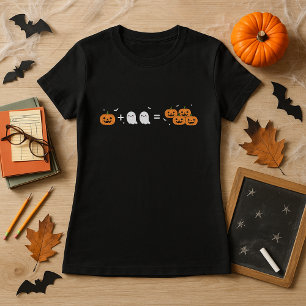 Spooky Math Teacher Halloween Pumpkin & Ghosts  T-Shirt