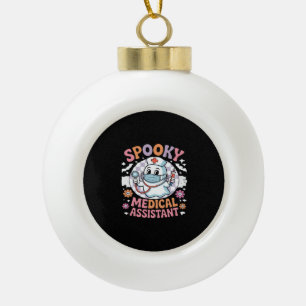 Spooky Medical Assistant Cute Halloween Essential  Ceramic Ball Christmas Ornament