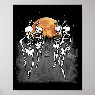 Spooky Meme Dancing Skeletons Ballet Dance Poster