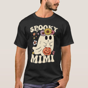 Spooky Mimi Women Floral Ghost Grandma Pumpkin Hal T-Shirt
