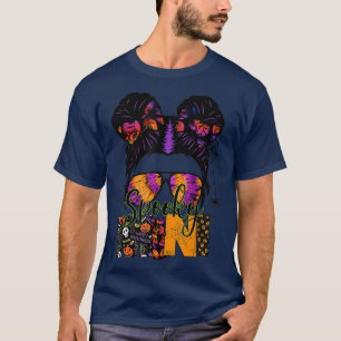 Spooky Mini Cute Mimi Little Halloween Messy Bun G T-Shirt