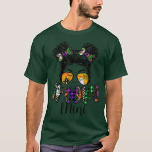 Spooky Mini Halloween Messy Bun Mimi Granddaughter T-Shirt