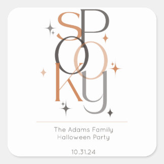 Spooky Minimal Retro Modern Aesthetic Halloween Square Sticker