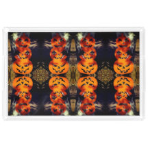 Spooky Mirrored Jack-O-Lanterns Acrylic Tray