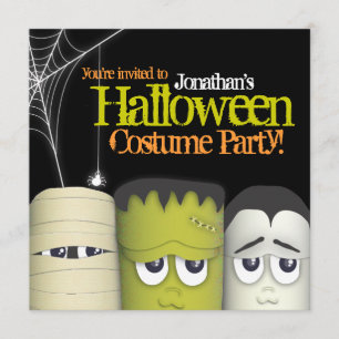 Spooky Monster & Friends Halloween Costume Party Invitation