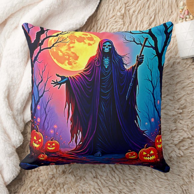 Spooky Moon Death's Call Design Cushion (Blanket)