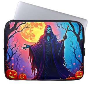Spooky Moon Death's Call Design Laptop Sleeve