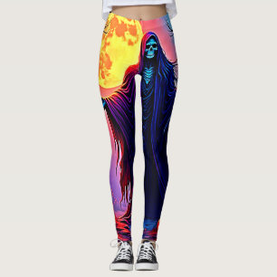 Spooky Moon Death's Call Design Leggings